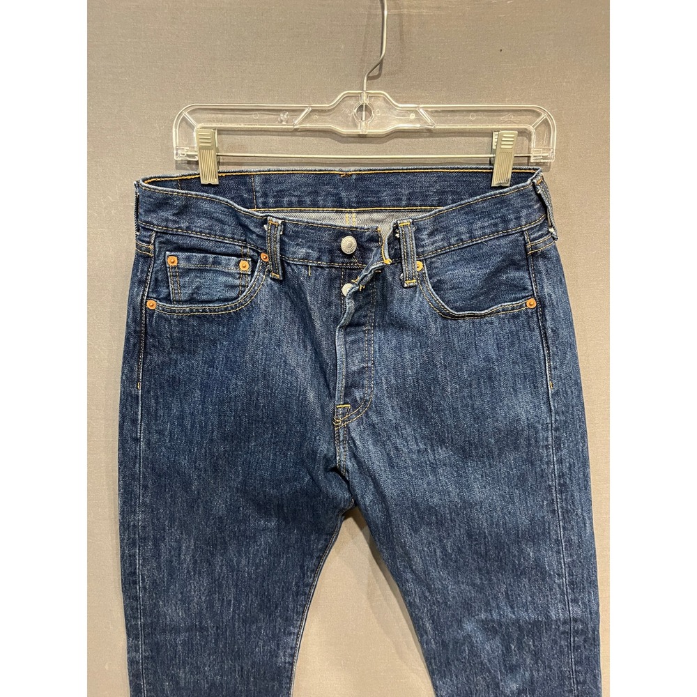 Levi's 501 Original Fit Jeans Men 30x32 Dark Wash Blue Button Fly Denim - Picture 11 of 11